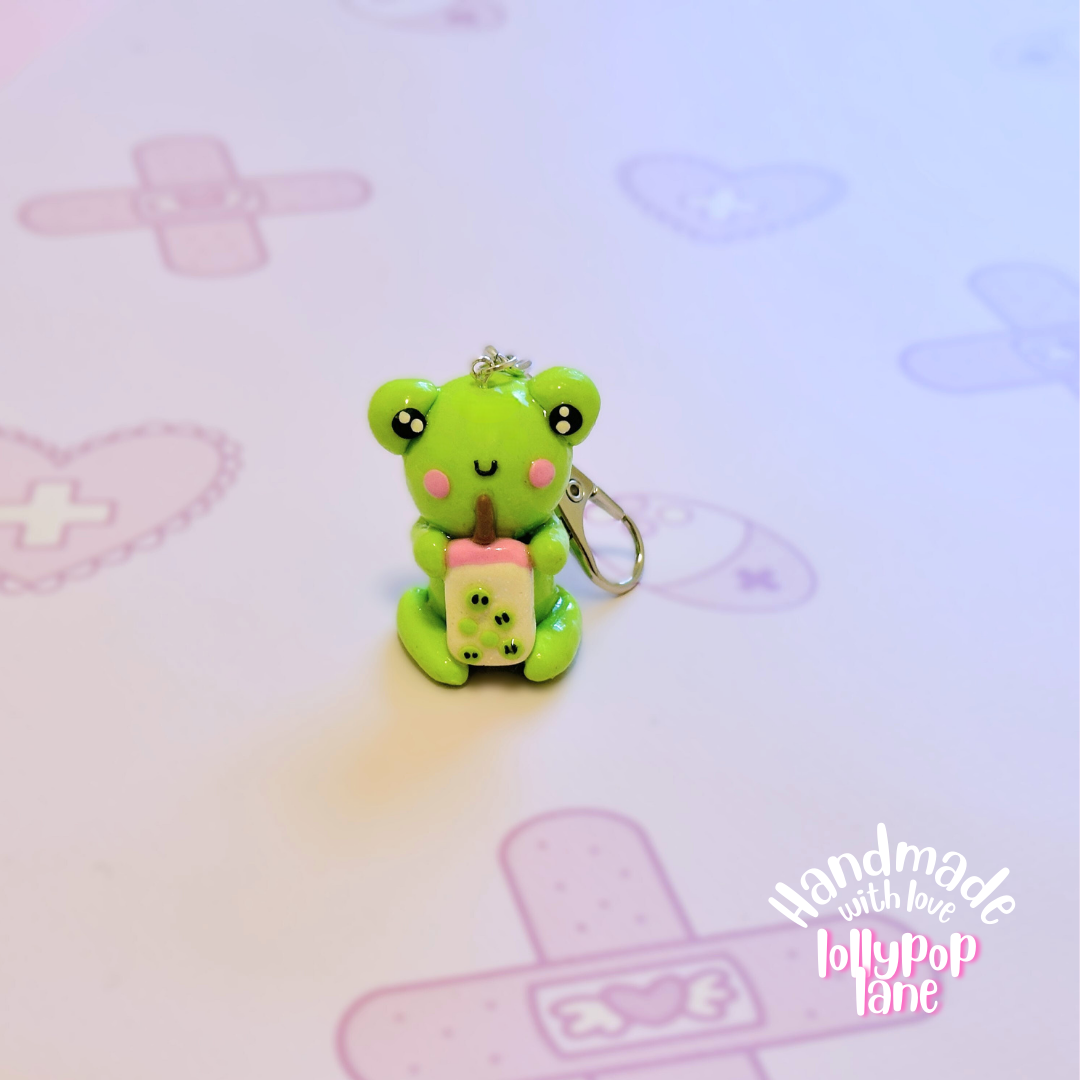 Boba Frog Keychain