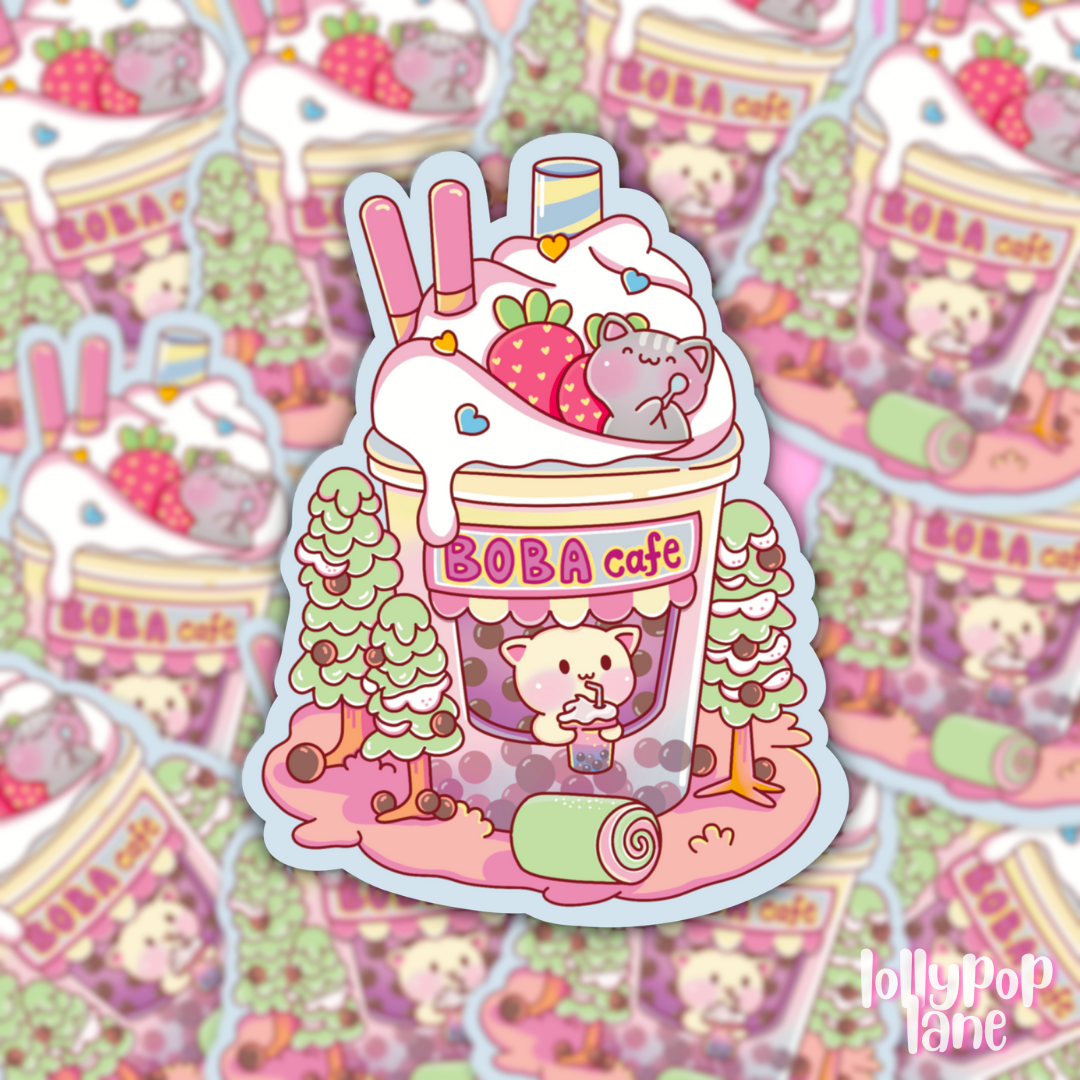 Boba Cafe Sticker